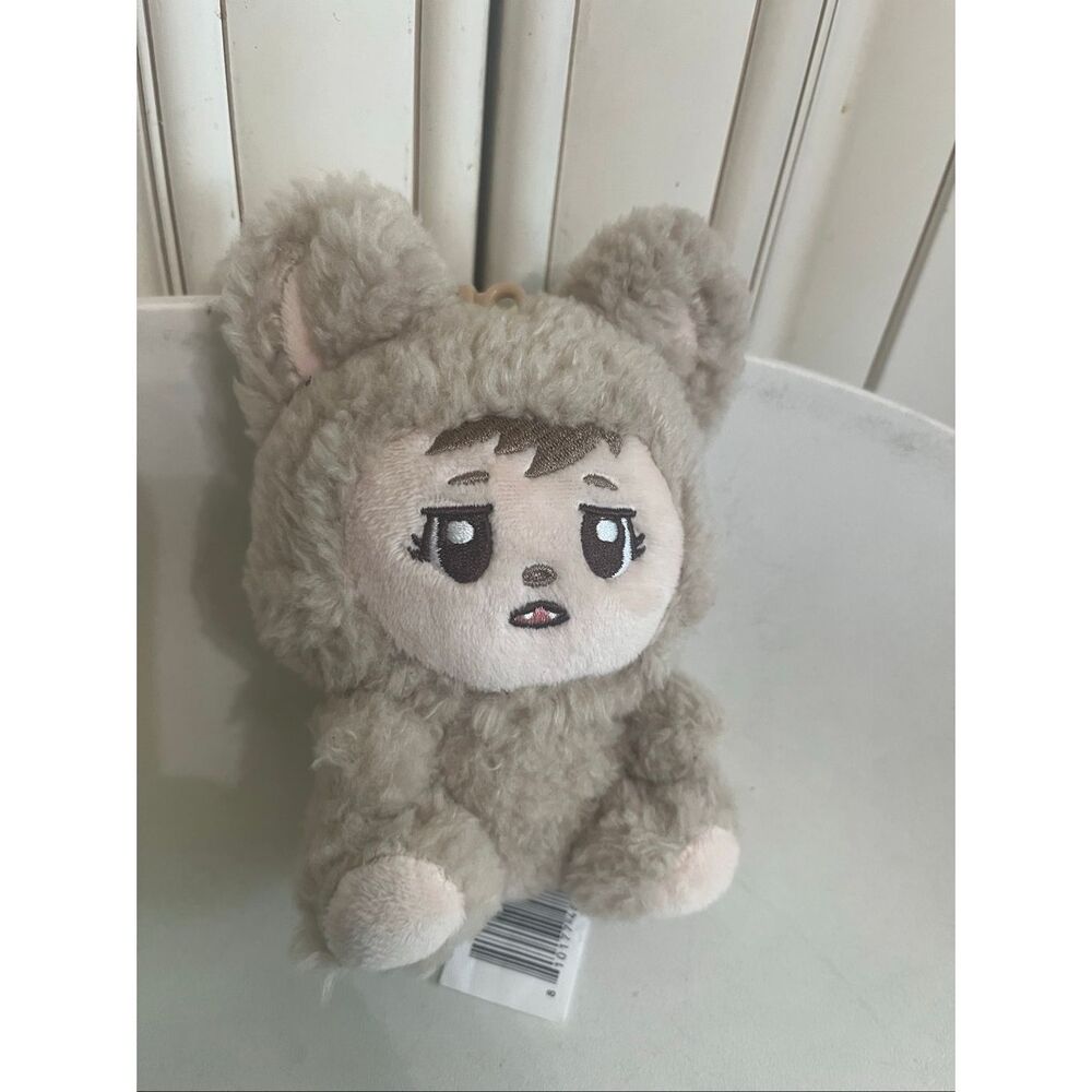 LaBabies Soft Sherpa Labubu Monsters Clip On Plush Toy Stuffed Animal Tan NWOT